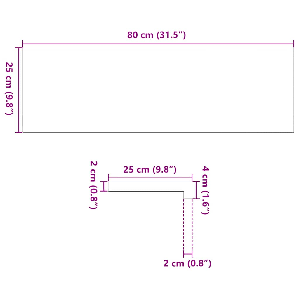 Traptreden 4 st 80x25x2 cm onbehandeld massief eikenhout