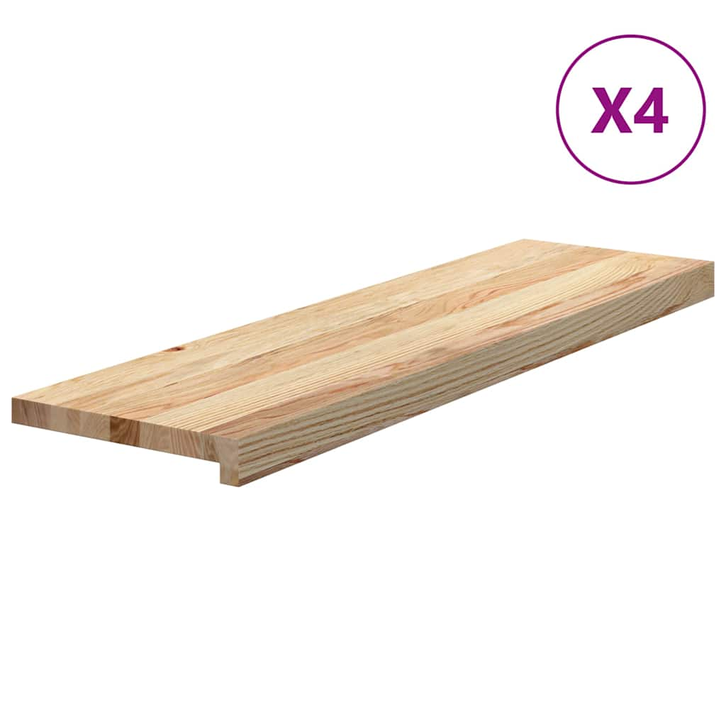 Traptreden 4 st 90x25x2 cm onbehandeld massief eikenhout