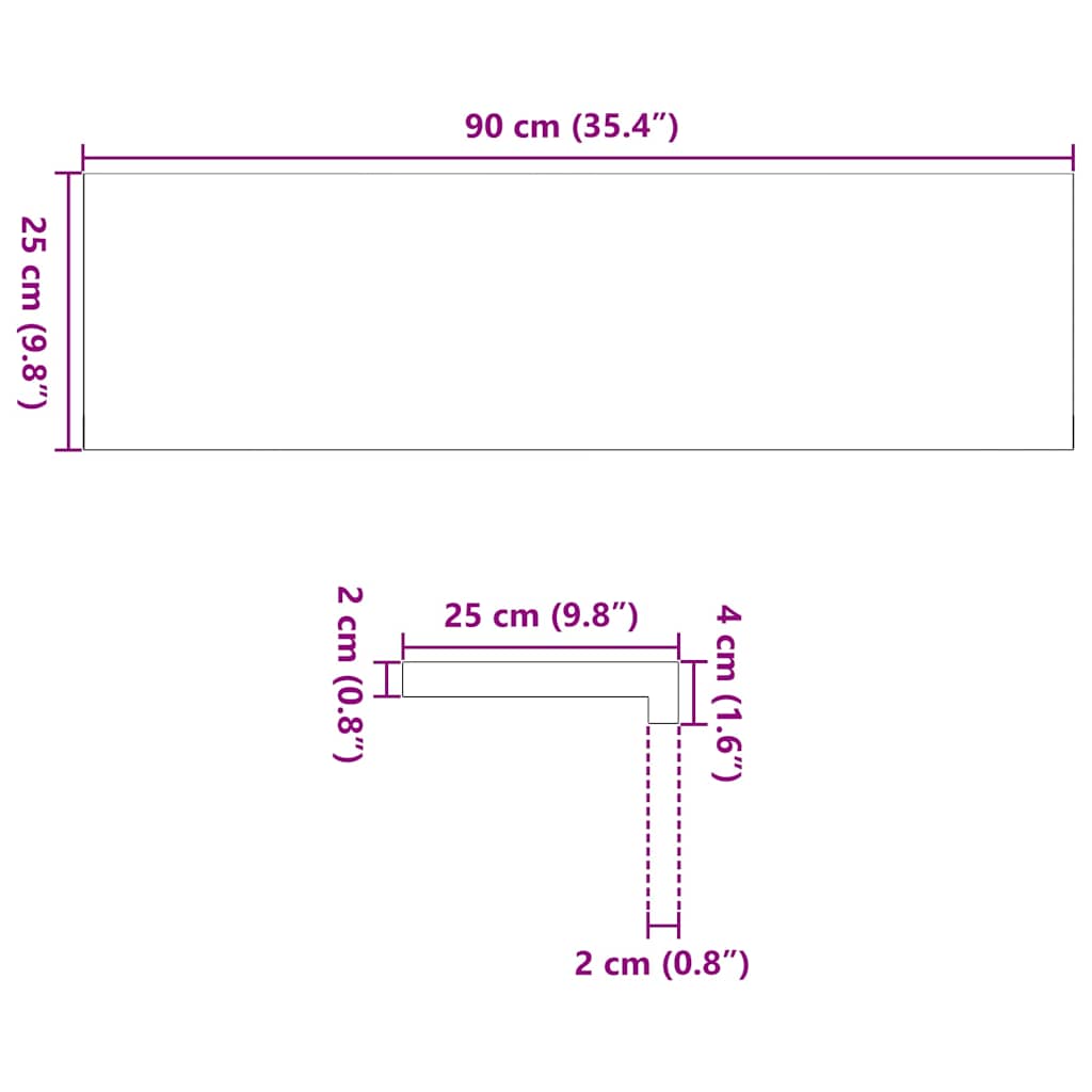 Traptreden 4 st 90x25x2 cm onbehandeld massief eikenhout