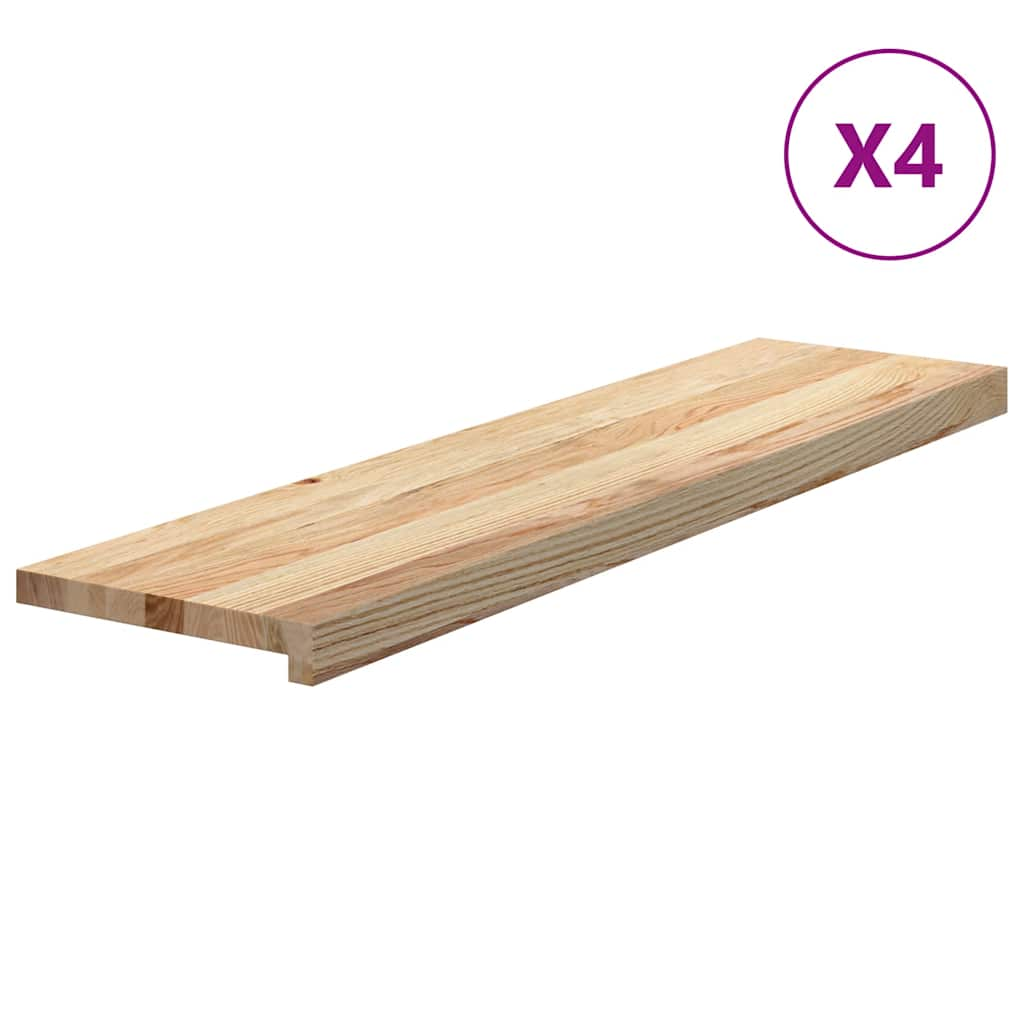 Traptreden 4 st 100x25x2 cm onbehandeld massief eikenhout