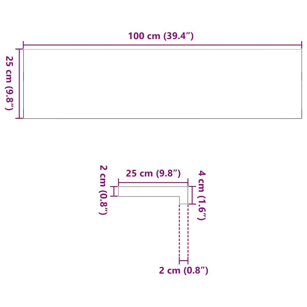 Traptreden 4 st 100x25x2 cm onbehandeld massief eikenhout