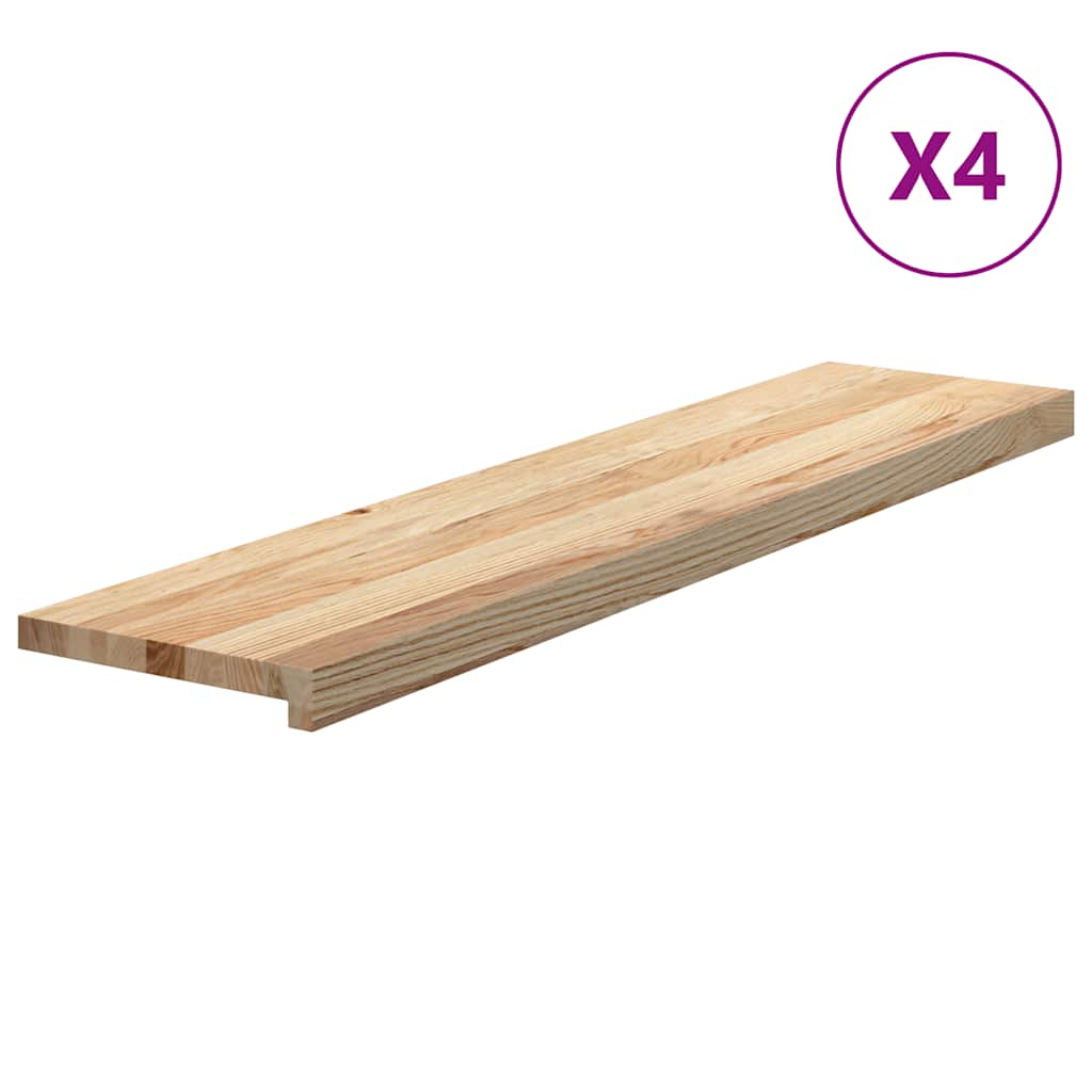 Traptreden 4 st 110x25x2 cm onbehandeld massief eikenhout