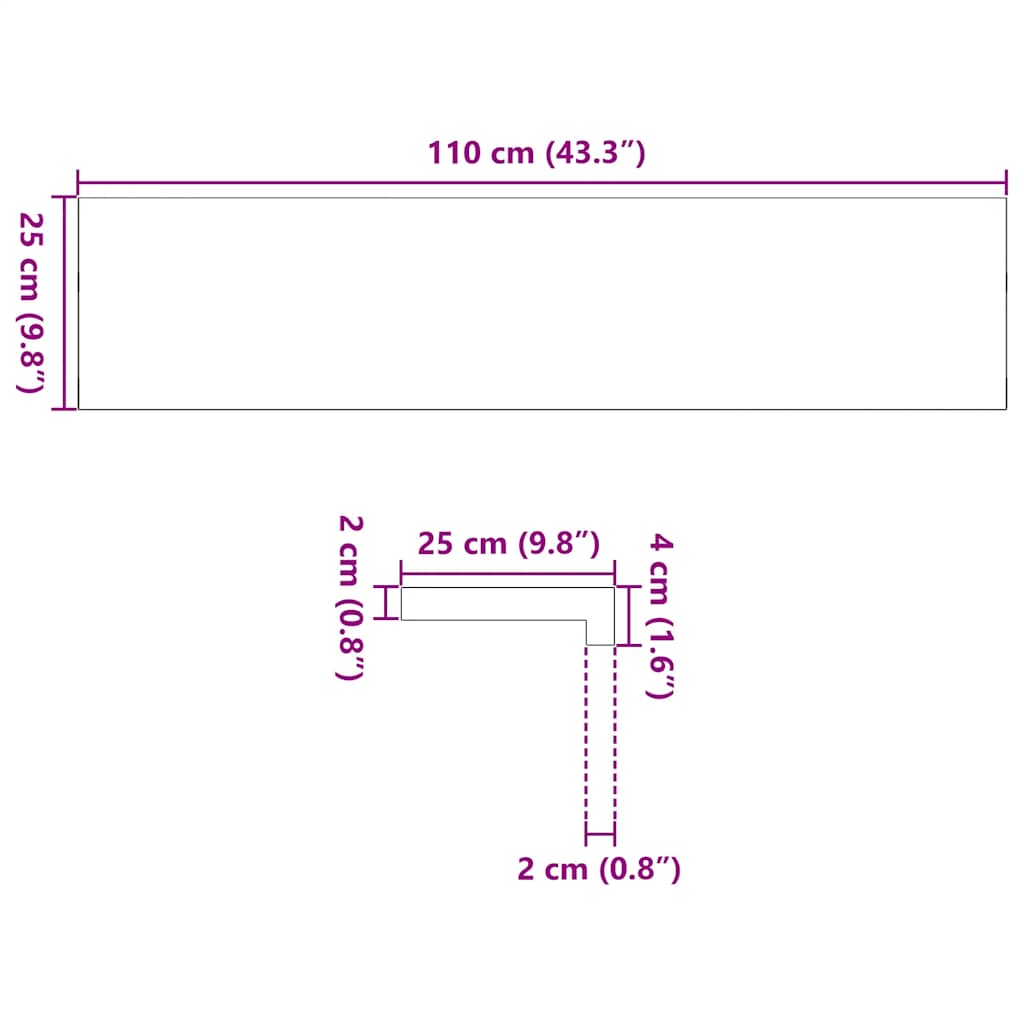 Traptreden 4 st 110x25x2 cm onbehandeld massief eikenhout