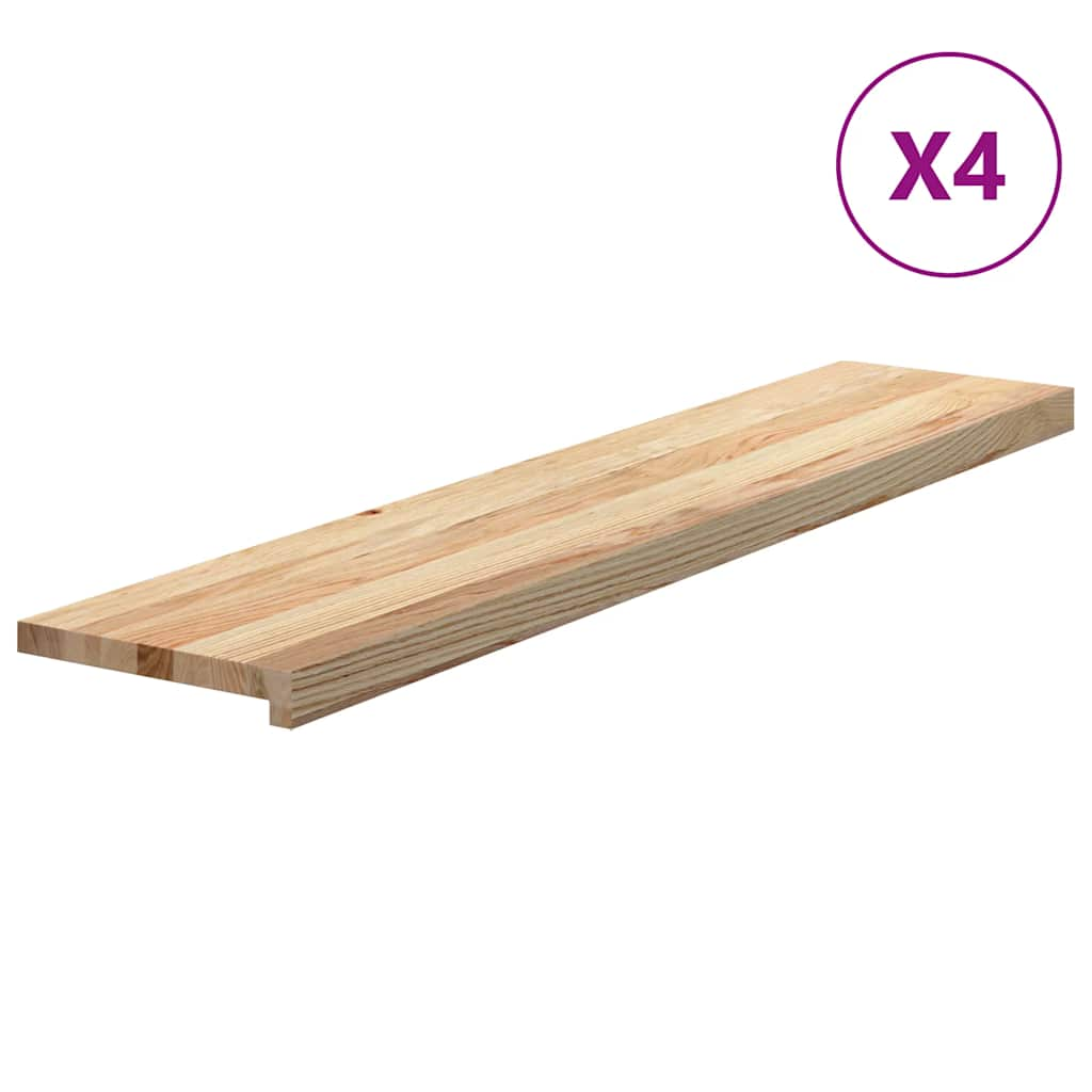 Traptreden 4 st 120x25x2 cm onbehandeld massief eikenhout