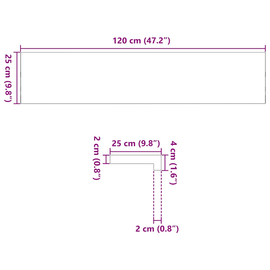 Traptreden 4 st 120x25x2 cm onbehandeld massief eikenhout