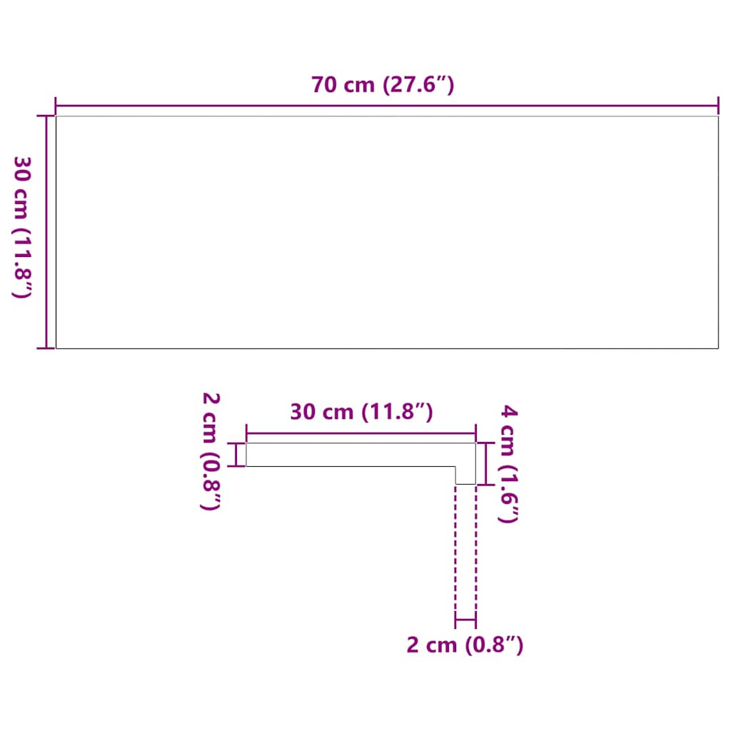 Traptreden 4 st 70x30x2 cm onbehandeld massief eikenhout