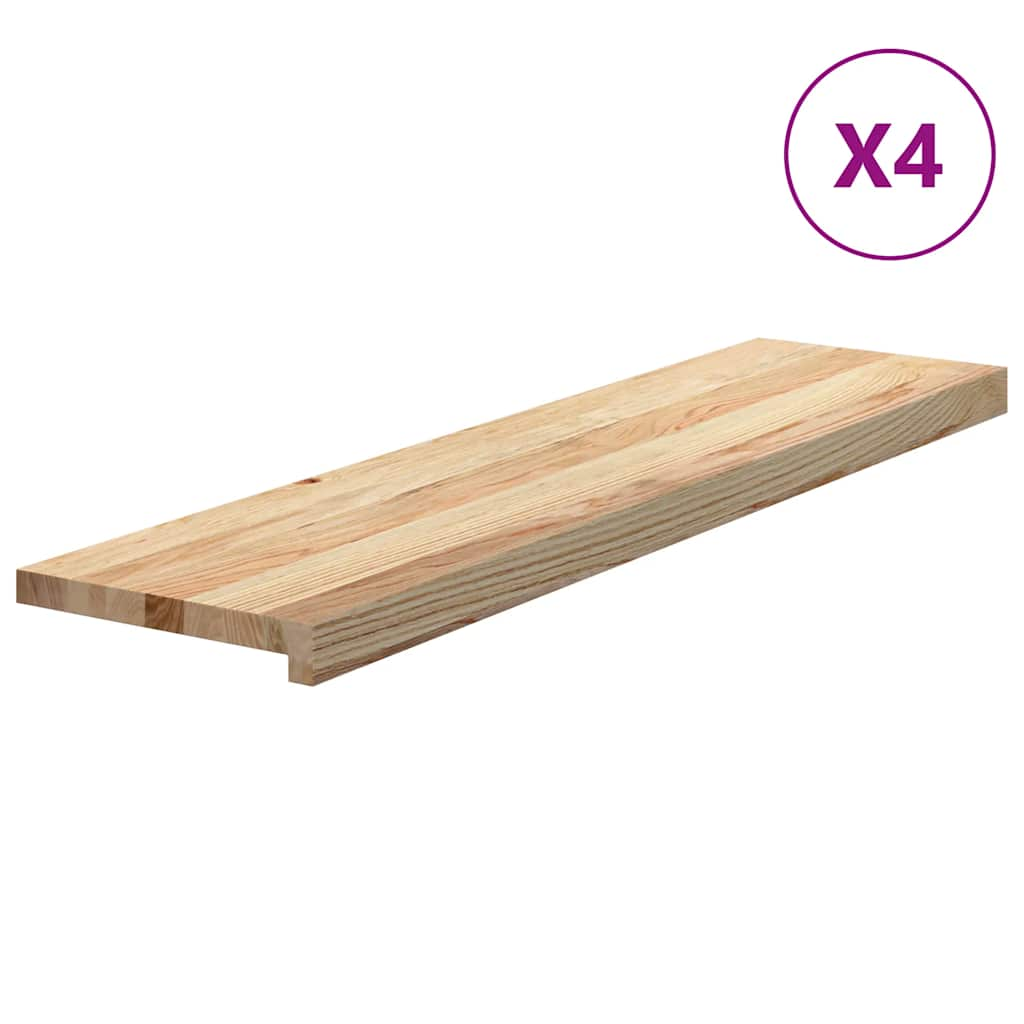 Traptreden 4 st 100x30x2 cm onbehandeld massief eikenhout