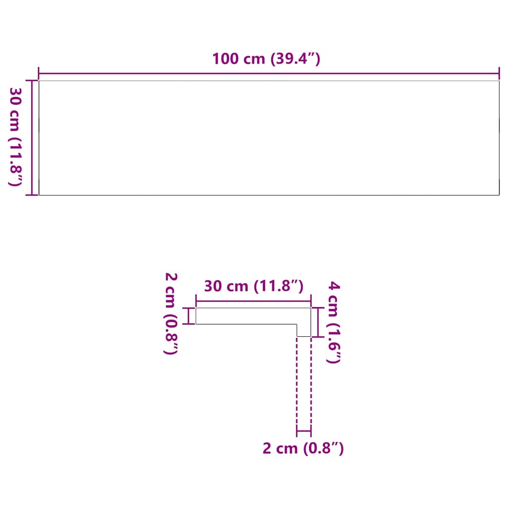 Traptreden 4 st 100x30x2 cm onbehandeld massief eikenhout