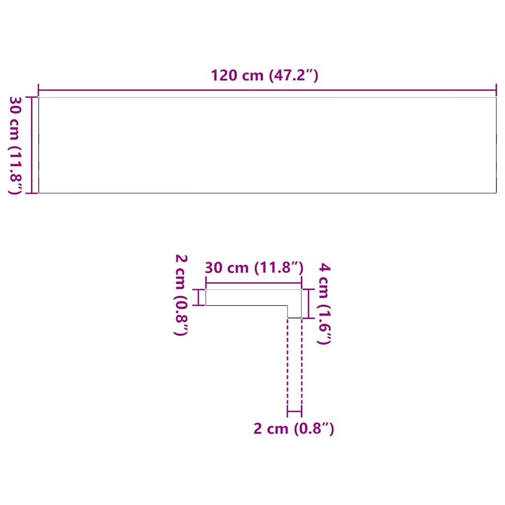 Traptreden 4 st 120x30x2 cm onbehandeld massief eikenhout