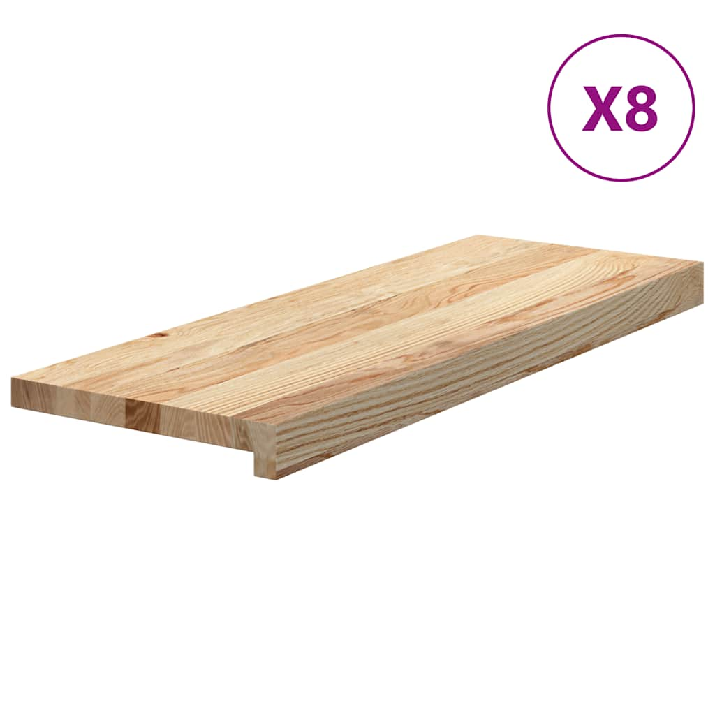 Traptreden 8 st 70x25x2 cm onbehandeld massief eikenhout