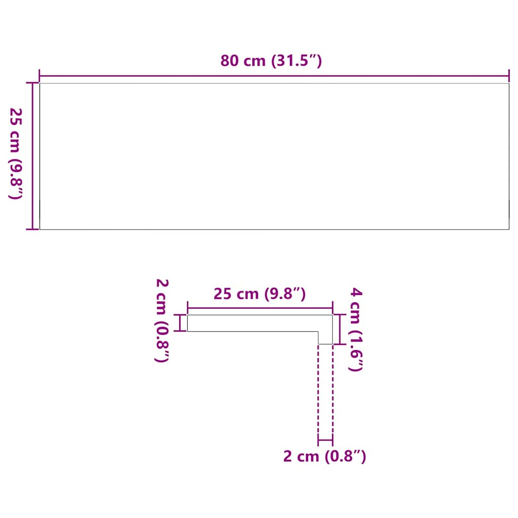 Traptreden 8 st 80x25x2 cm onbehandeld massief eikenhout