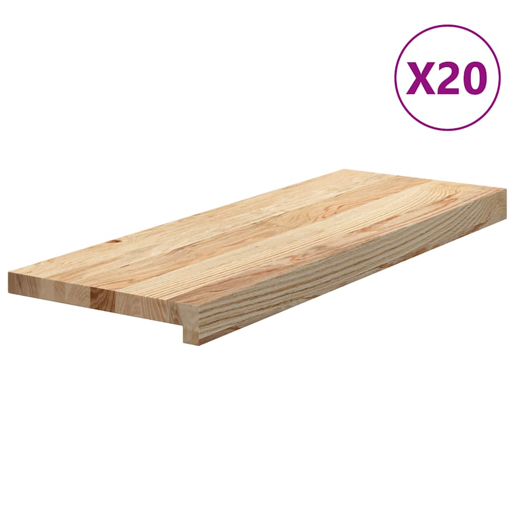 Traptreden 20 st 70x30x2 cm onbehandeld massief eikenhout