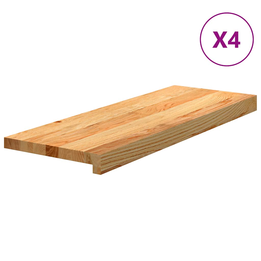 Traptreden 4 st 70x25x2 cm massief eikenhout lichtbruin