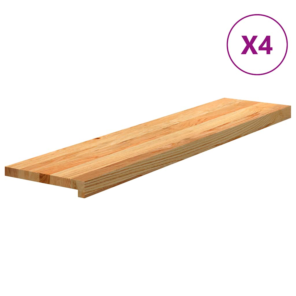 Traptreden 4 st 110x25x2 cm massief eikenhout lichtbruin