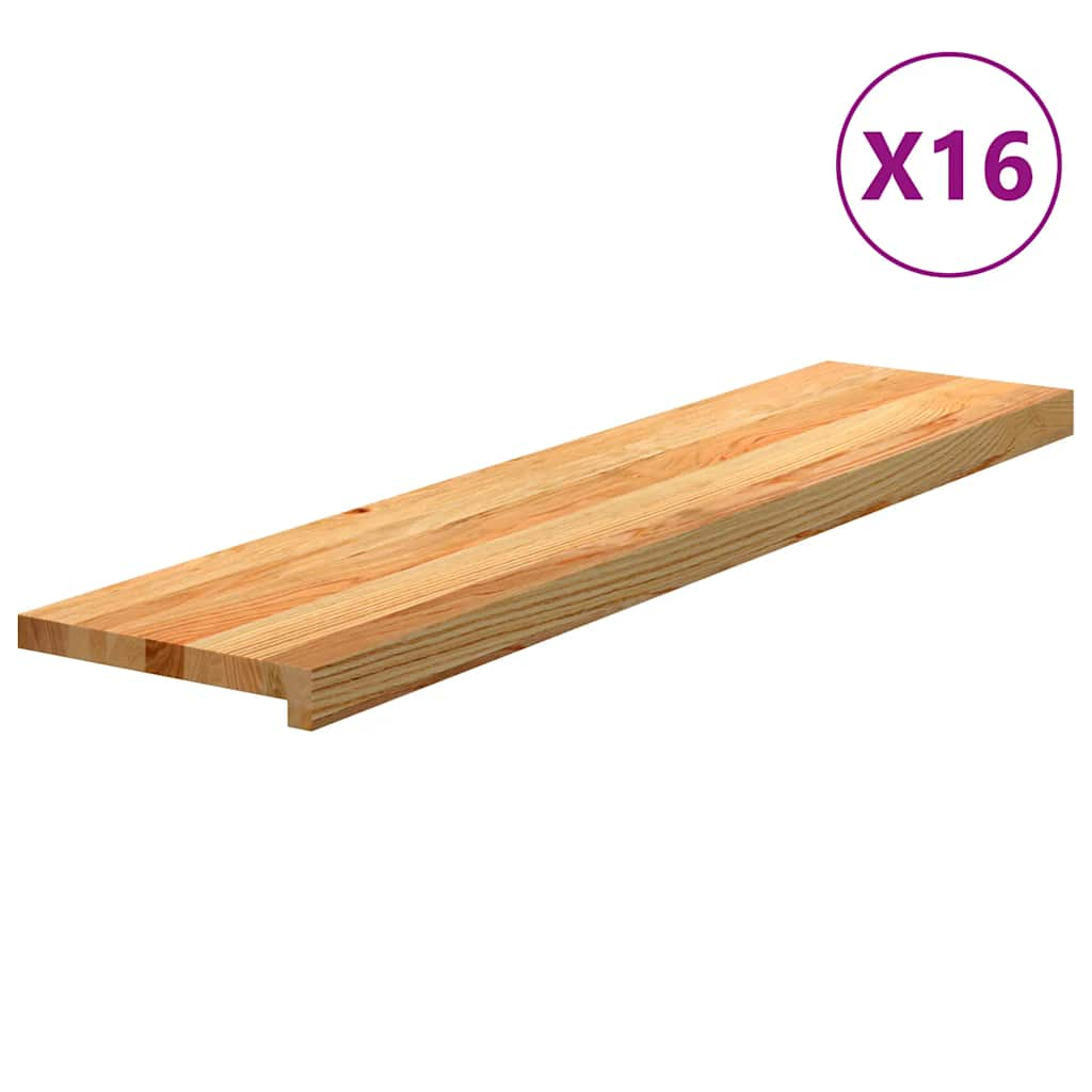 Traptreden 16 st 110x25x2 cm massief eikenhout lichtbruin