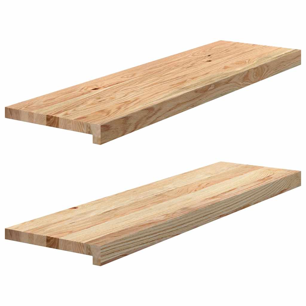 Traptreden 2 st 90x25x2 cm onbehandeld massief eikenhout