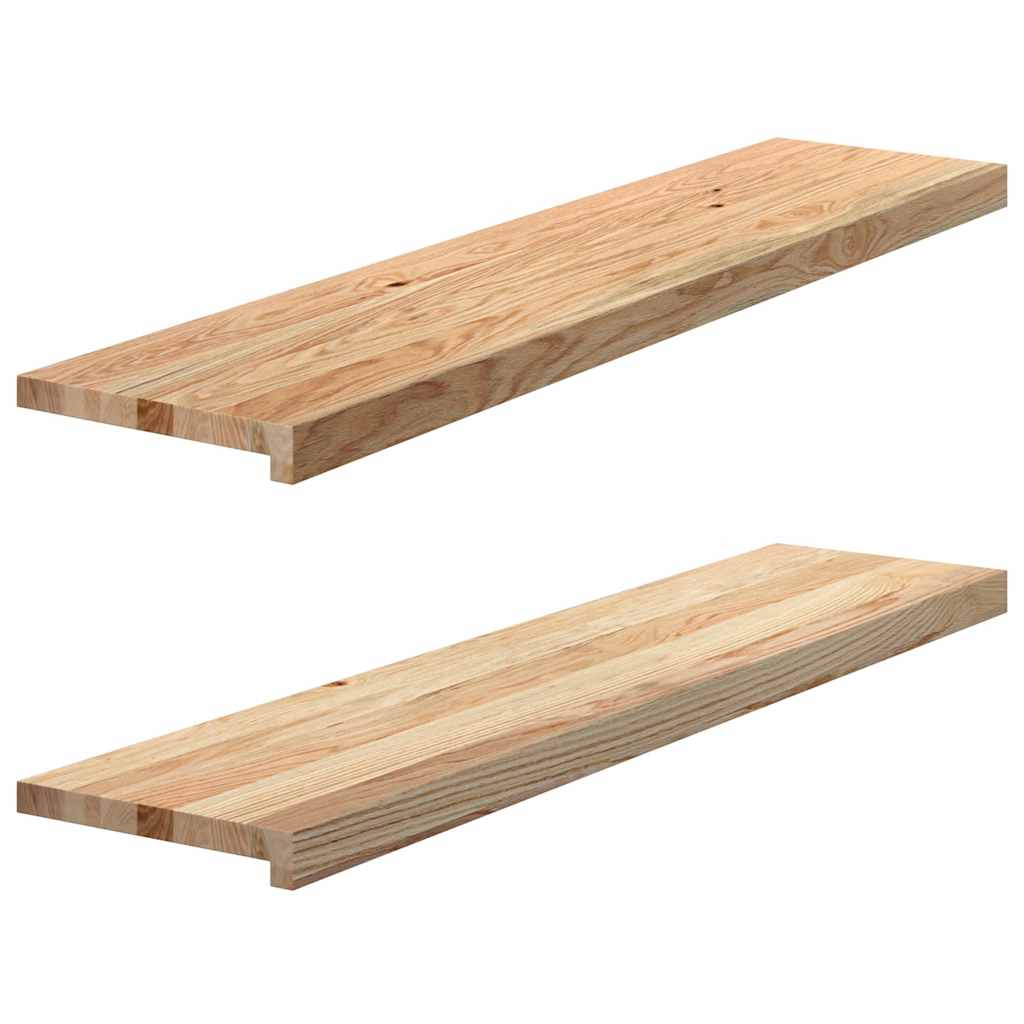 Traptreden 2 st 110x25x2 cm onbehandeld massief eikenhout