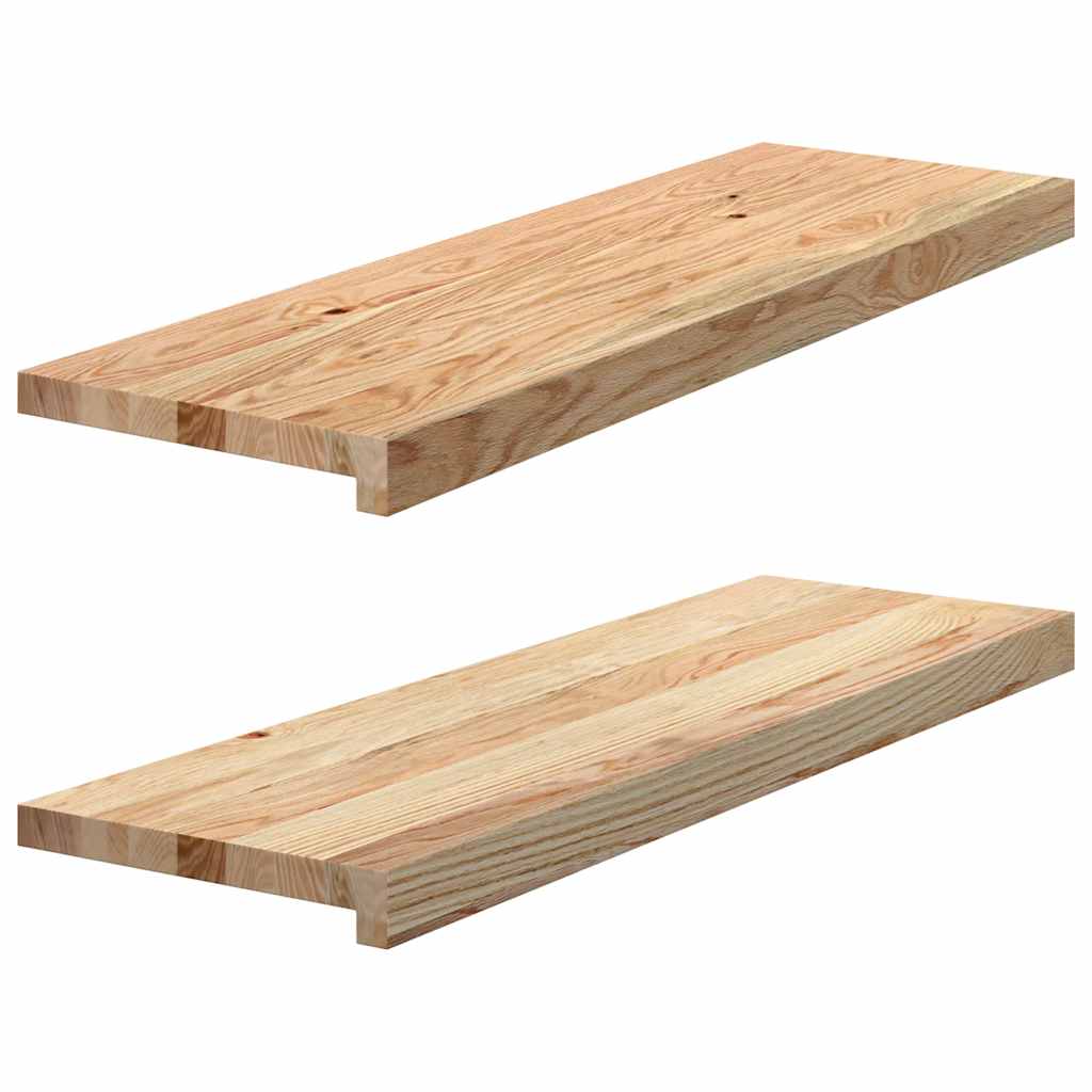 Traptreden 2 st 80x30x2 cm onbehandeld massief eikenhout