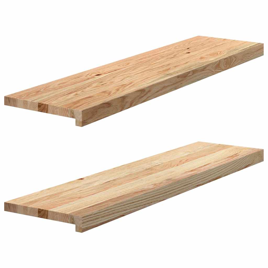 Traptreden 2 st 100x30x2 cm onbehandeld massief eikenhout