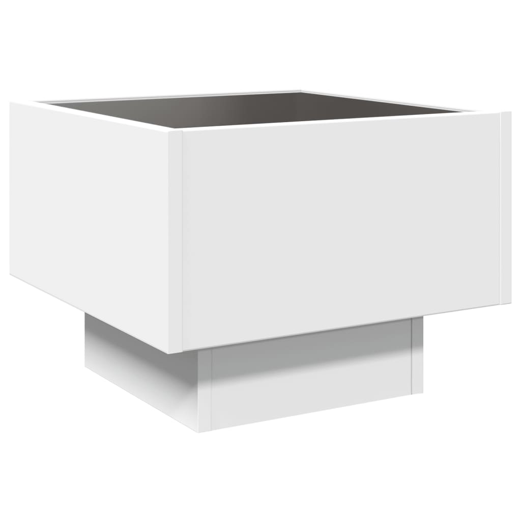 Nachtkastje met Infinity LED 40x40x30 cm wit
