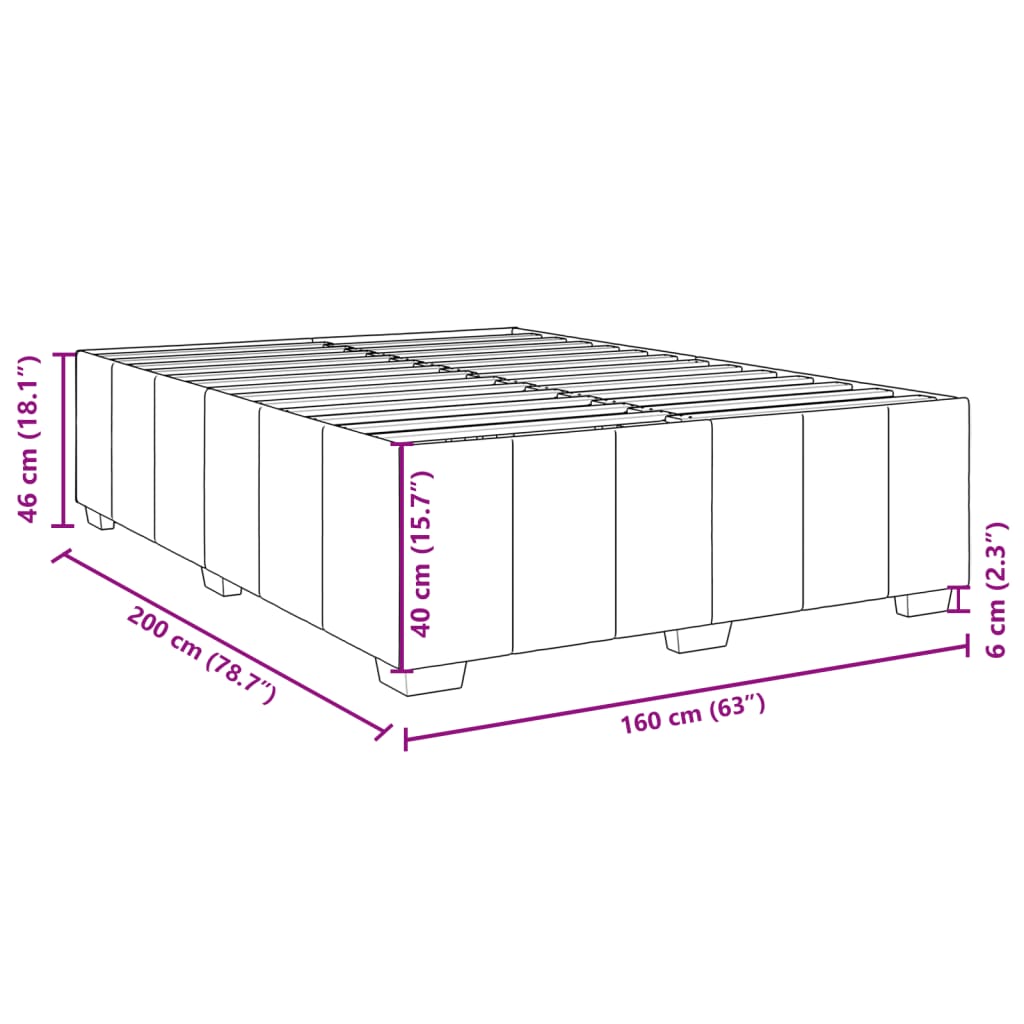 Bedframe zonder matras stof zwart 160x200 cm