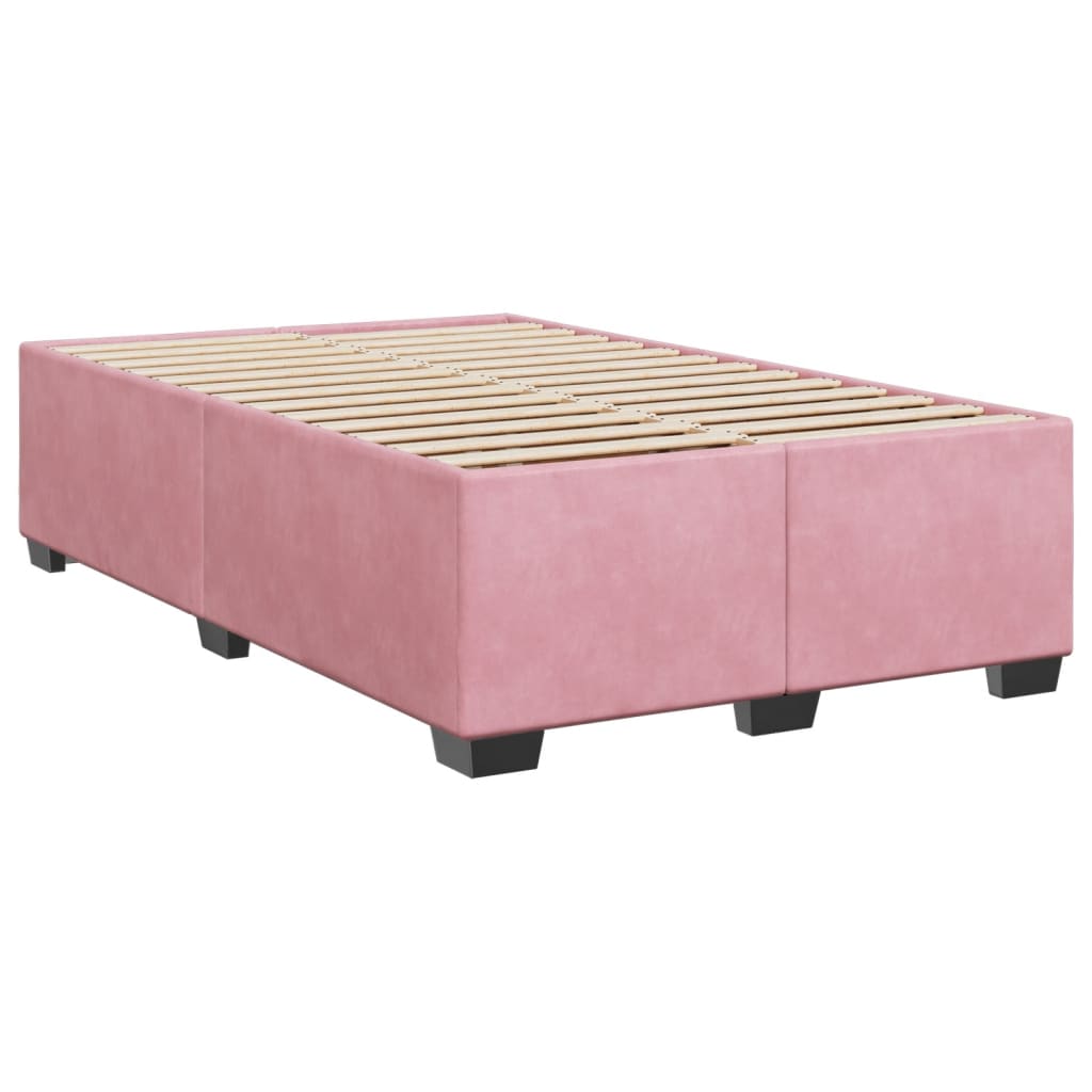 Boxspring met matras fluweel roze 120x200 cm