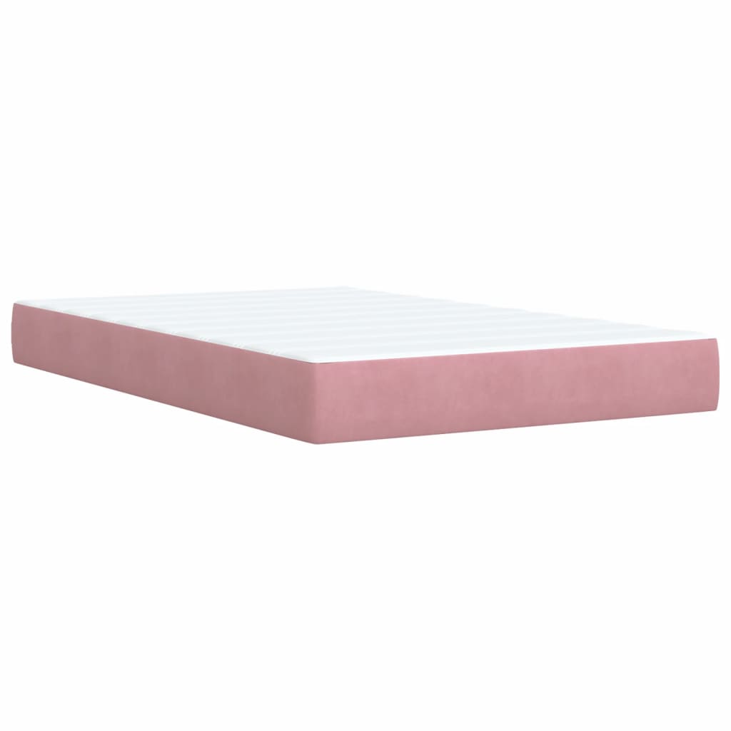 Boxspring met matras fluweel roze 120x200 cm