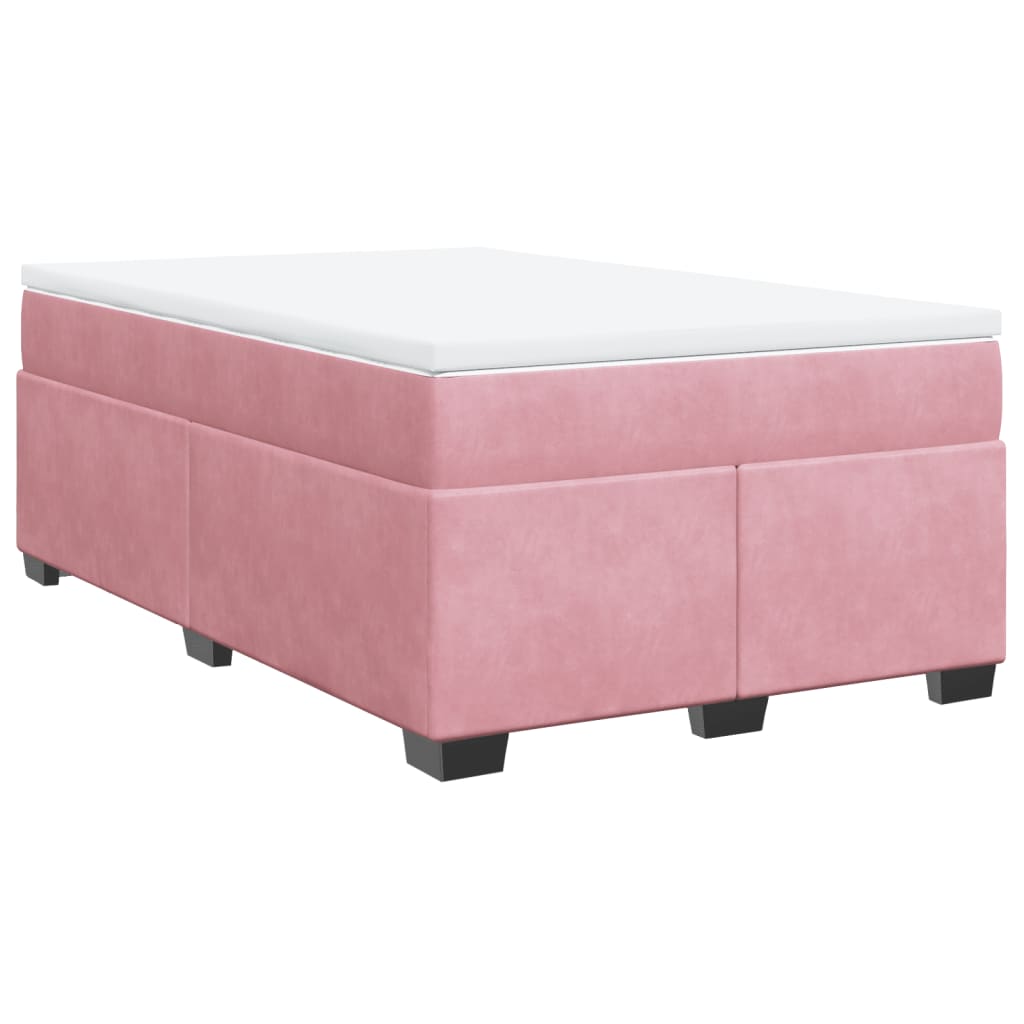 Boxspring met matras fluweel roze 120x200 cm