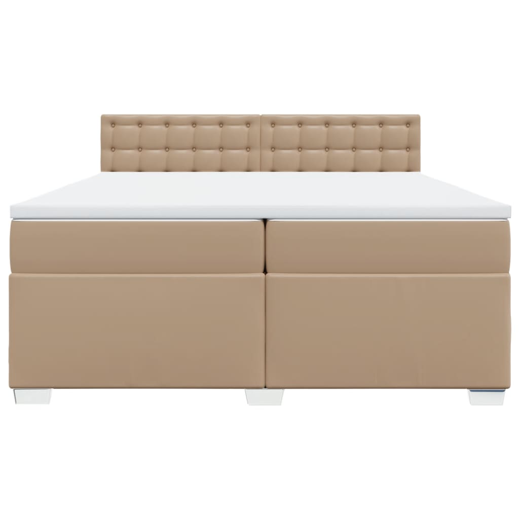 Boxspring met matras kunstleer cappuccinokleurig 200x200 cm