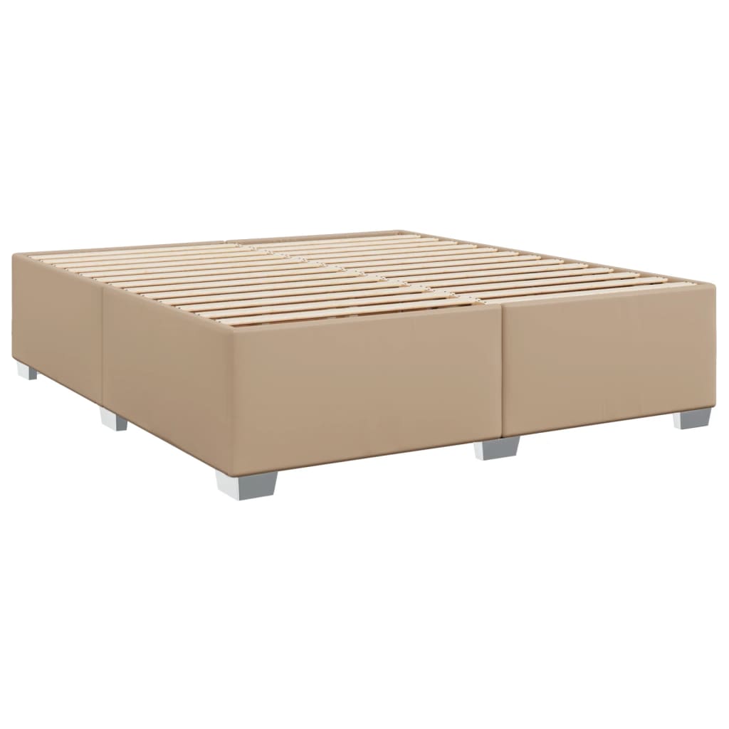 Boxspring met matras kunstleer cappuccinokleurig 200x200 cm