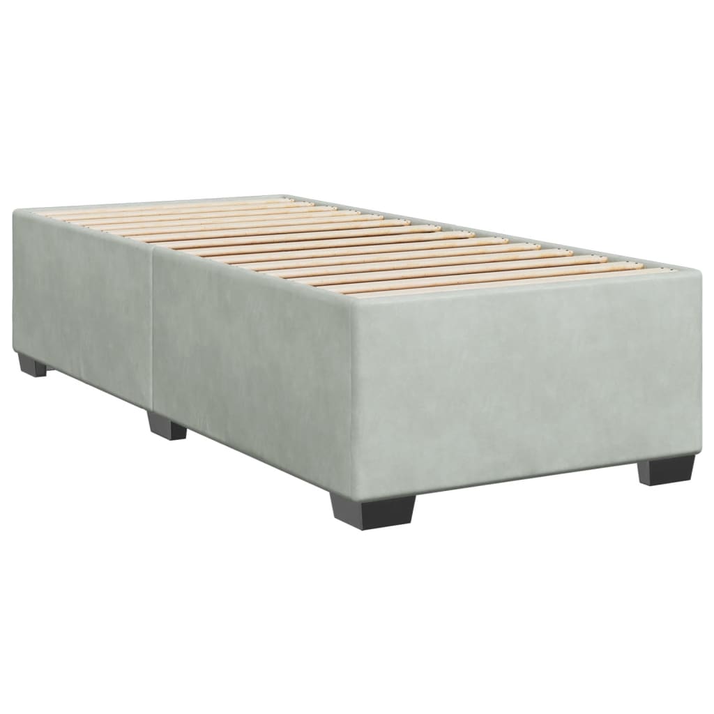 Boxspring met matras fluweel lichtgrijs 90x190 cm