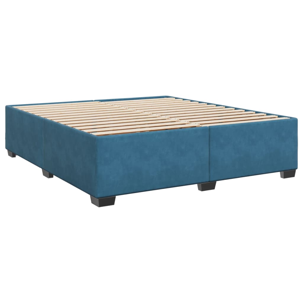 Boxspring met matras fluweel blauw 180x200 cm