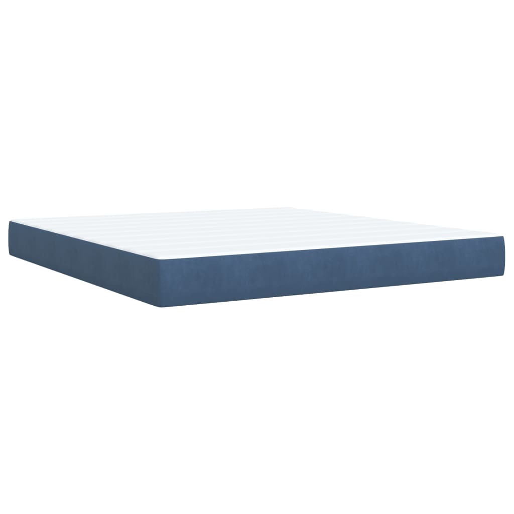 Boxspring met matras fluweel blauw 180x200 cm