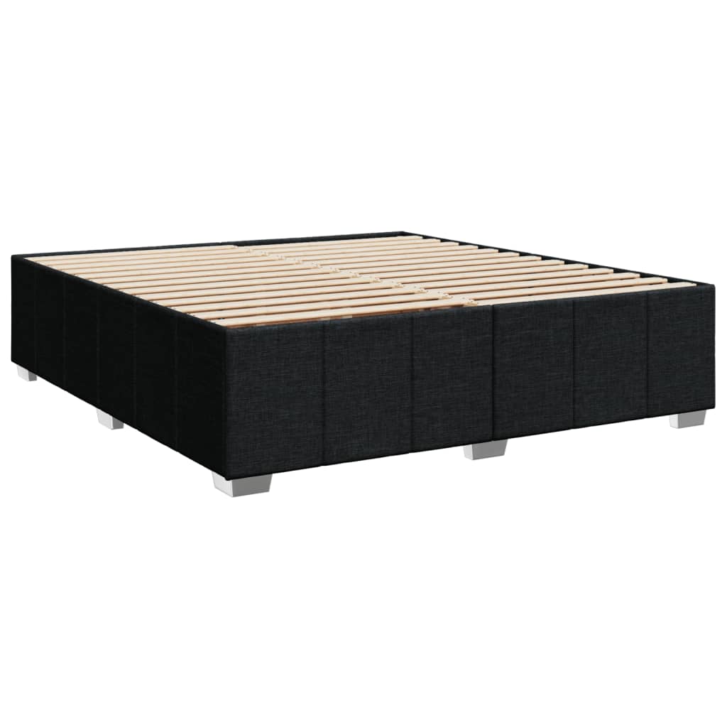 Boxspring met matras stof zwart 200x200 cm