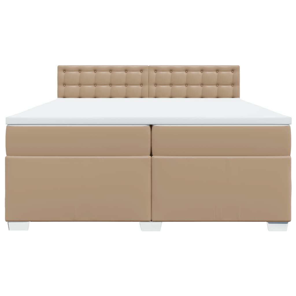 Boxspring met matras kunstleer cappuccinokleurig 200x200 cm