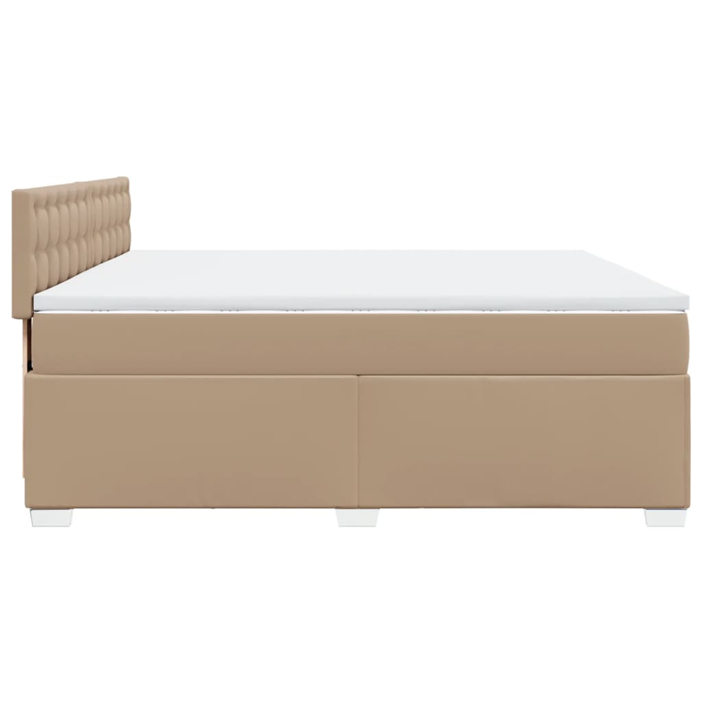 Boxspring met matras kunstleer cappuccinokleurig 200x200 cm