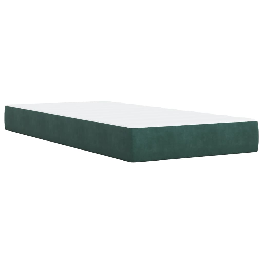 Boxspring met matras fluweel donkergroen 100x200 cm