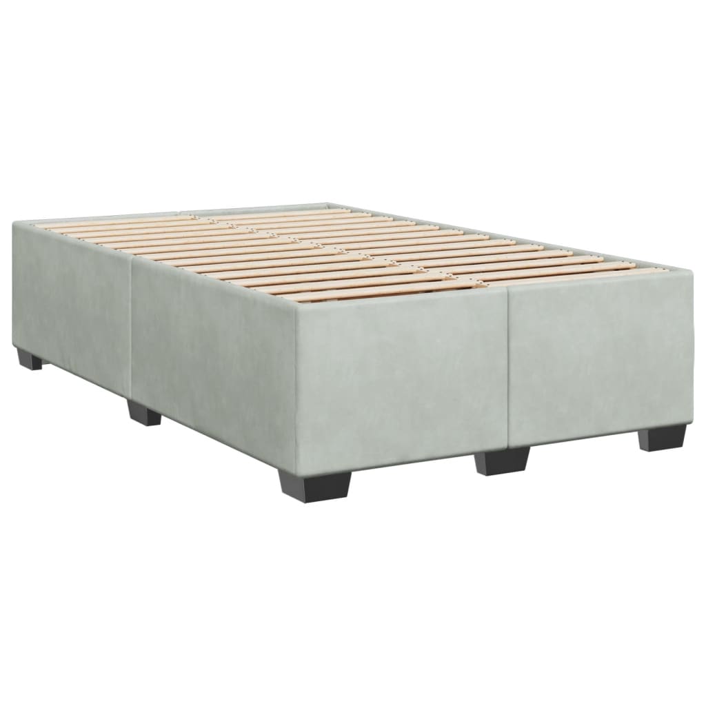 Boxspring met matras fluweel lichtgrijs 120x200 cm