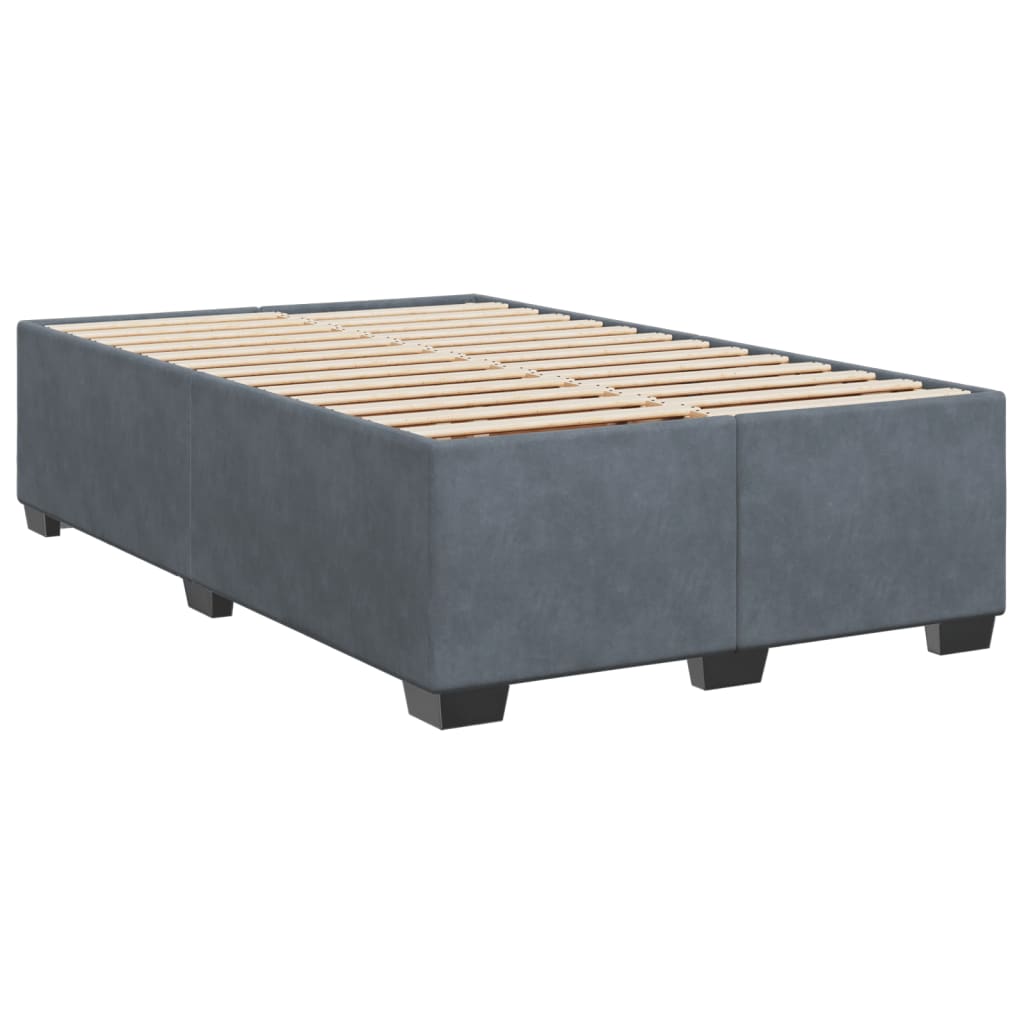 Boxspring met matras fluweel donkergrijs 120x200 cm