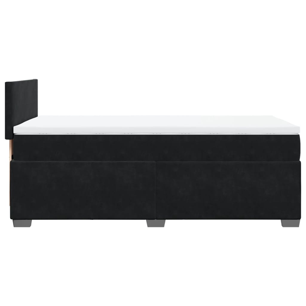 Boxspring met matras fluweel zwart 1-persoons (alleen AU)