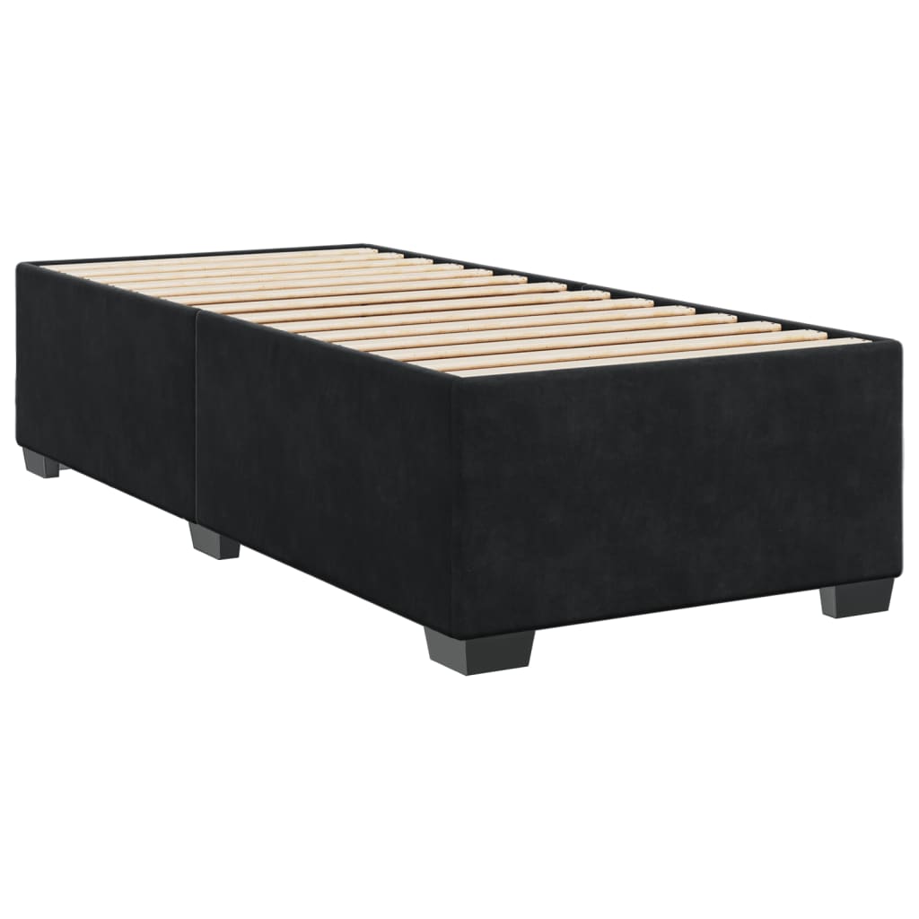 Boxspring met matras fluweel zwart 1-persoons (alleen AU)