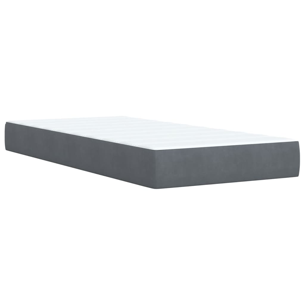 Boxspring met matras fluweel donkergrijs 1-persoons (alleen AU)