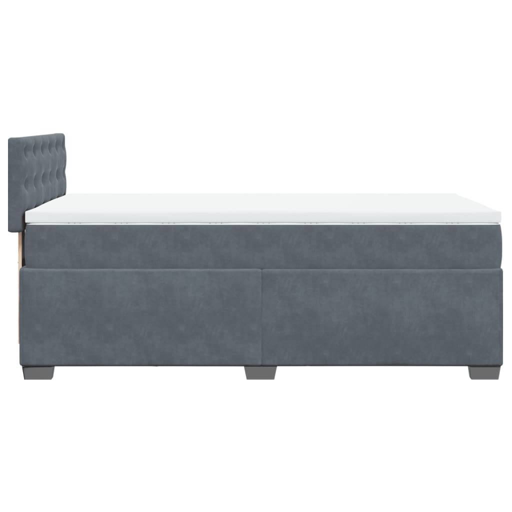 Boxspring met matras fluweel donkergrijs 1-persoons (alleen AU)