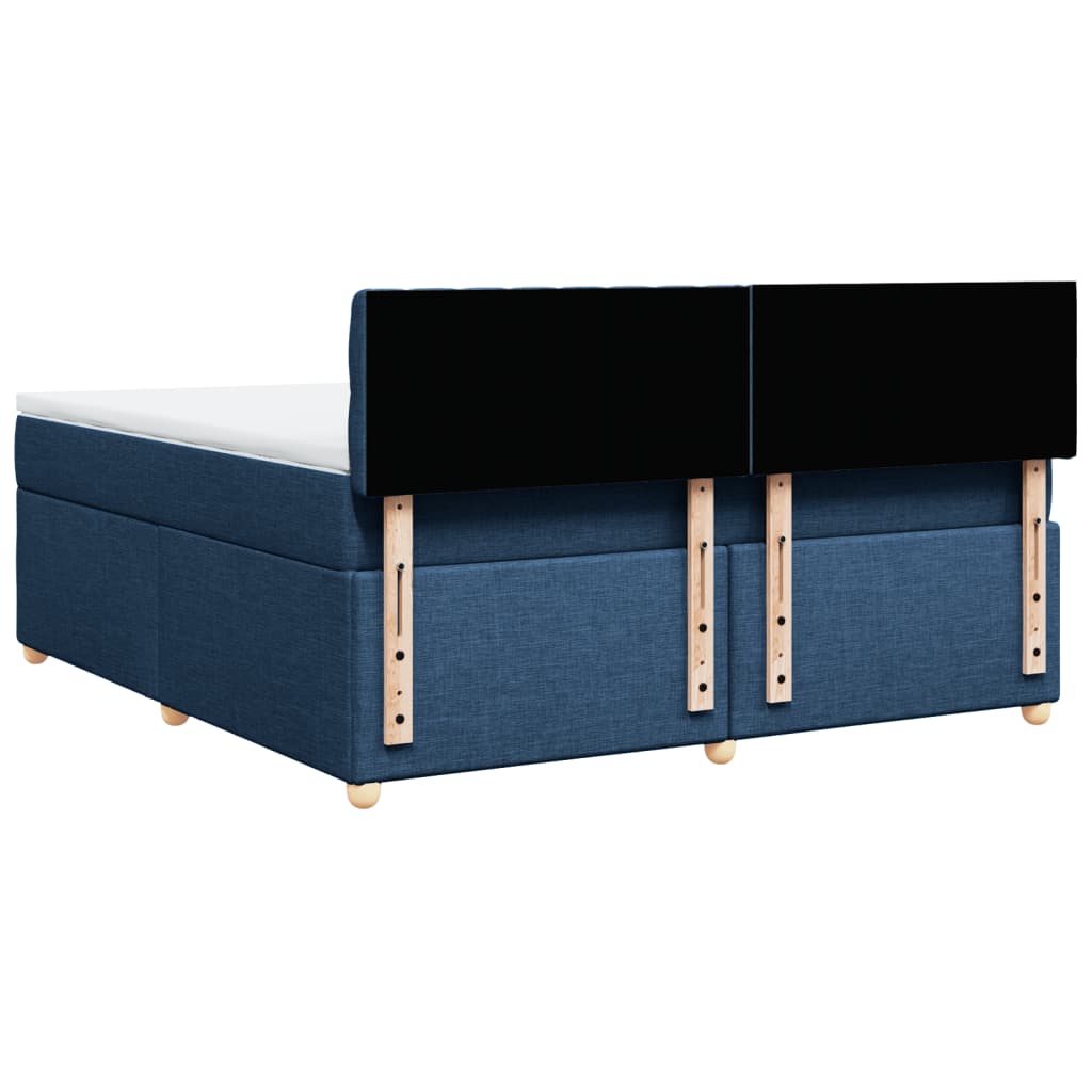 Boxspring met matras stof blauw 180x200 cm