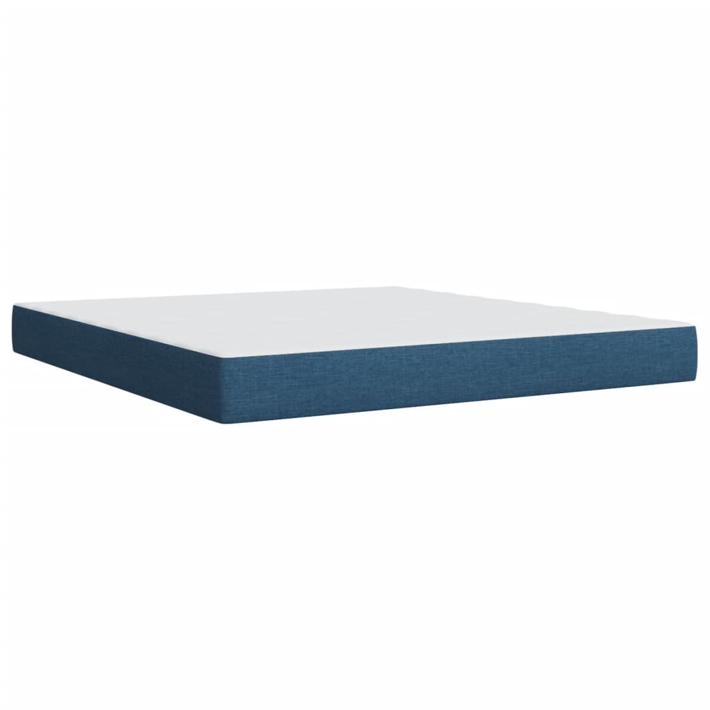 Boxspring met matras stof blauw 180x200 cm