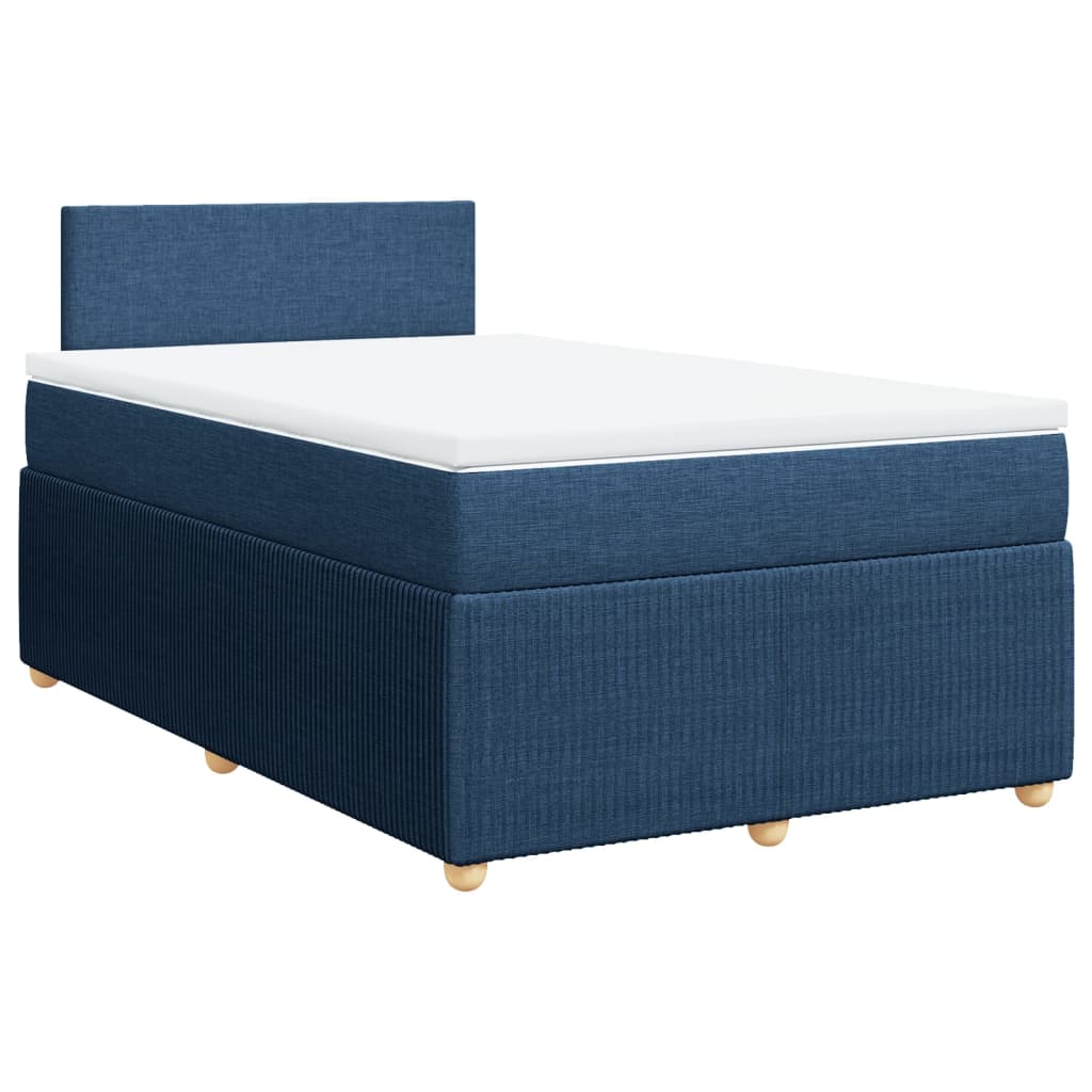 Boxspring met matras stof blauw 120x190 cm