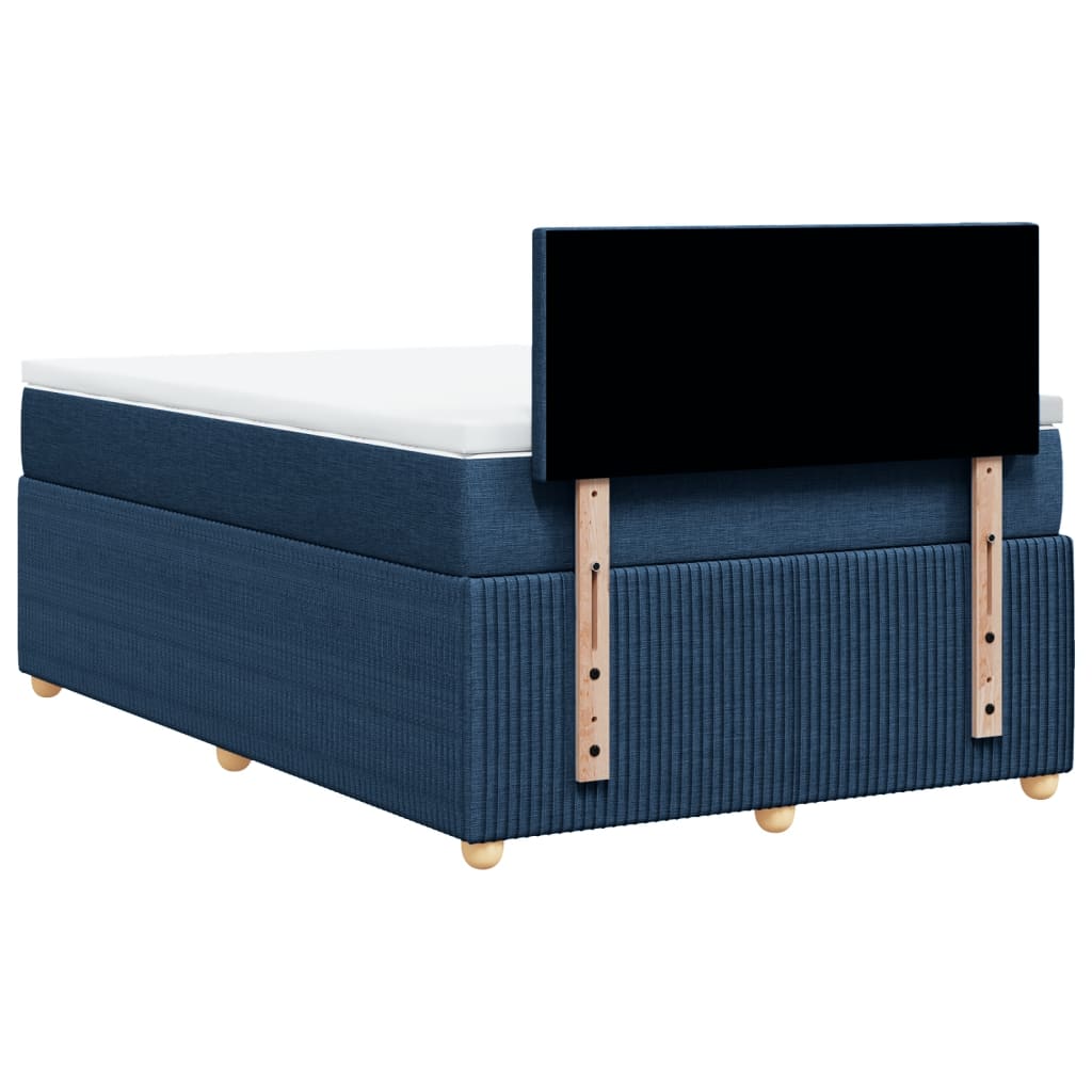 Boxspring met matras stof blauw 120x190 cm