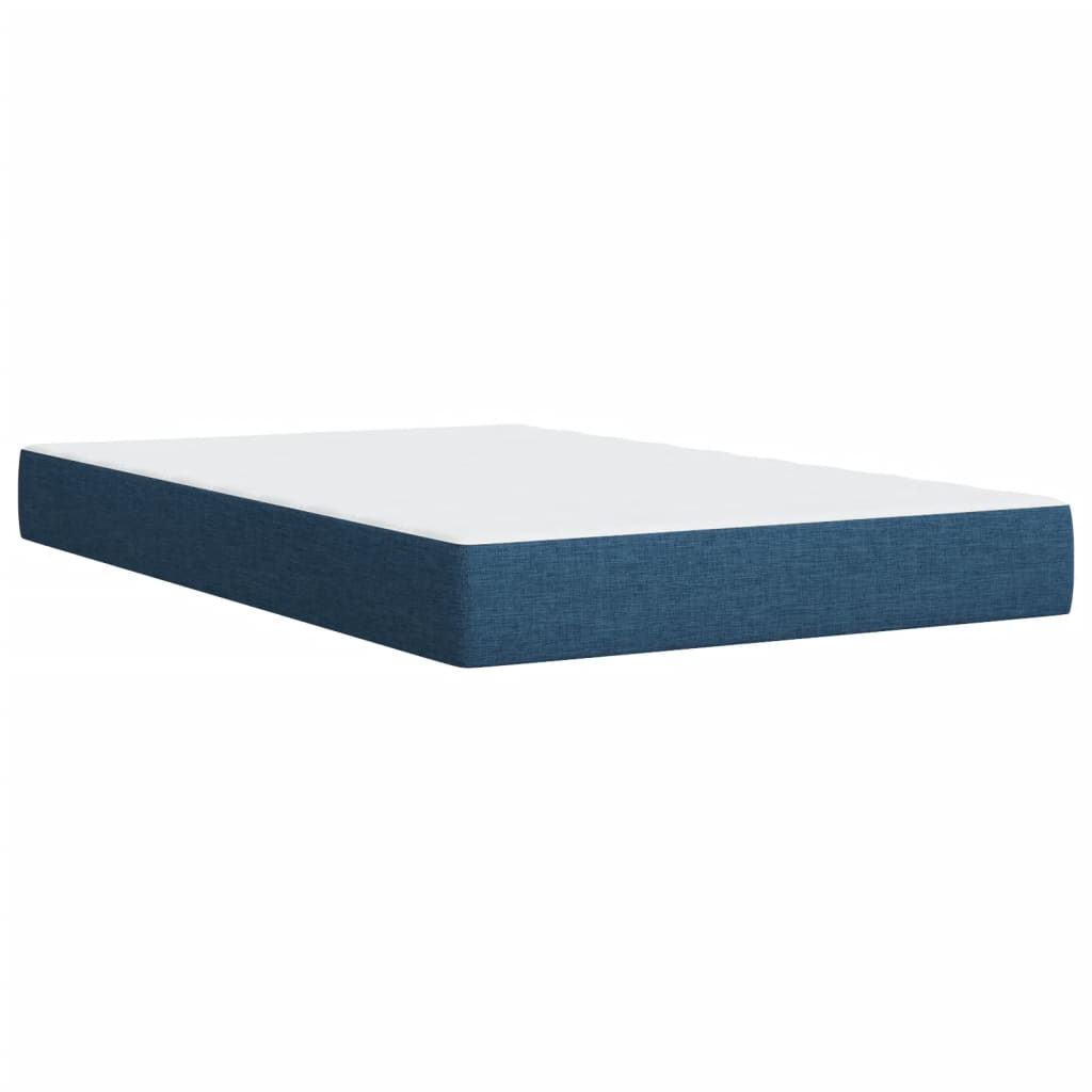 Boxspring met matras stof blauw 120x190 cm