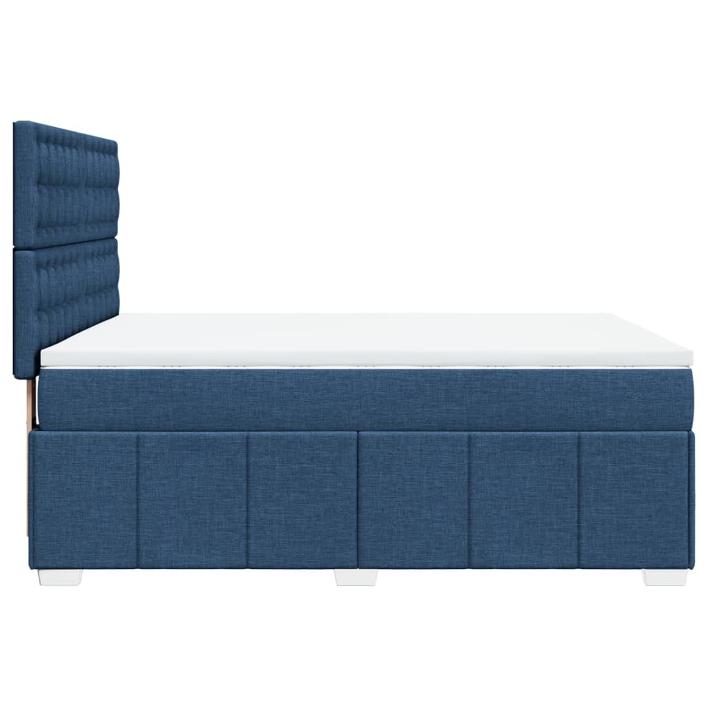 Boxspring met matras stof blauw 140x200 cm