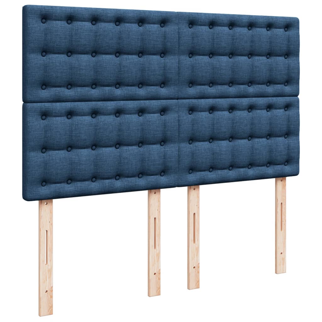 Boxspring met matras stof blauw 140x200 cm